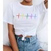 Rainbow Letter Print Casual T-Shirt - Modakawa modakawa